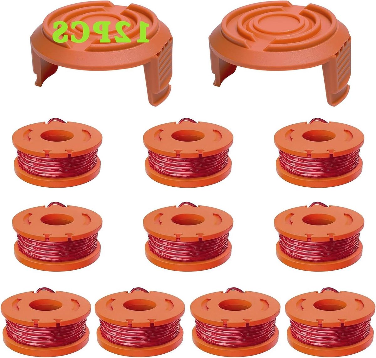 Vervangende Grastrimmerspoelen - Trimmerdraad Spoelen - Onkruid Snel Snijden - Aerodynamische Vorm - 165 mm 3 m - Oranje