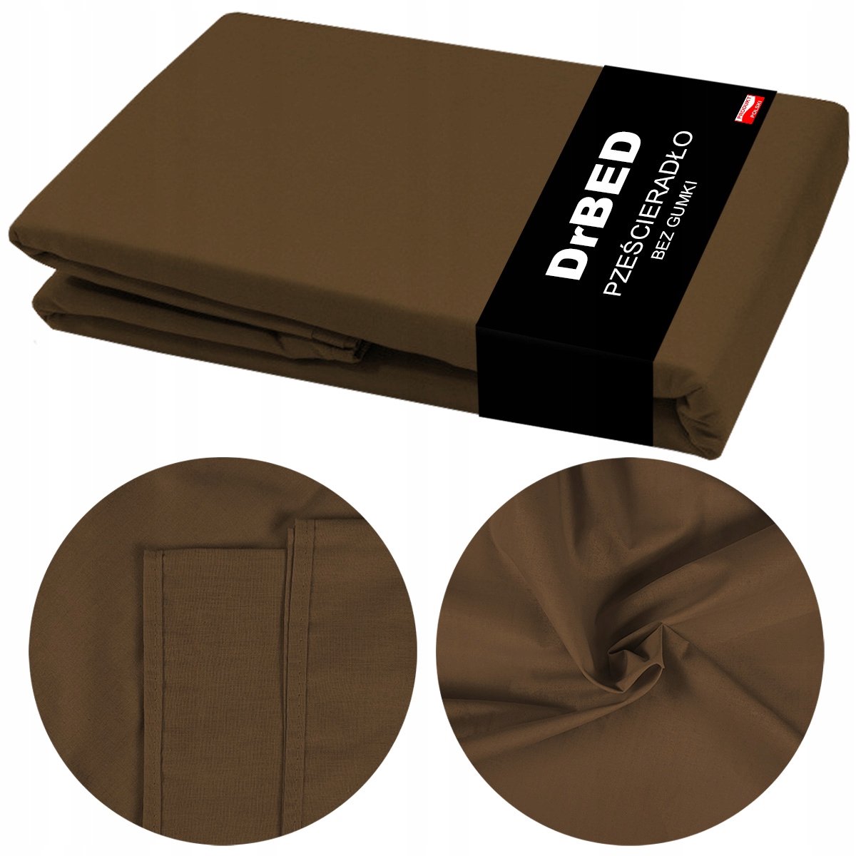 DrBED Beddengoed Serie - Katoenen Laken - 220x200 cm - Bruin