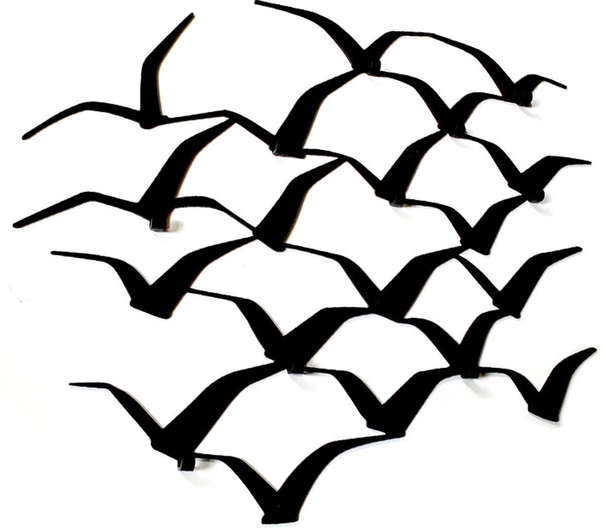 Decorizzly - Moderne Muurhanger - Vogels - Laser Gesneden Staal - 750mm