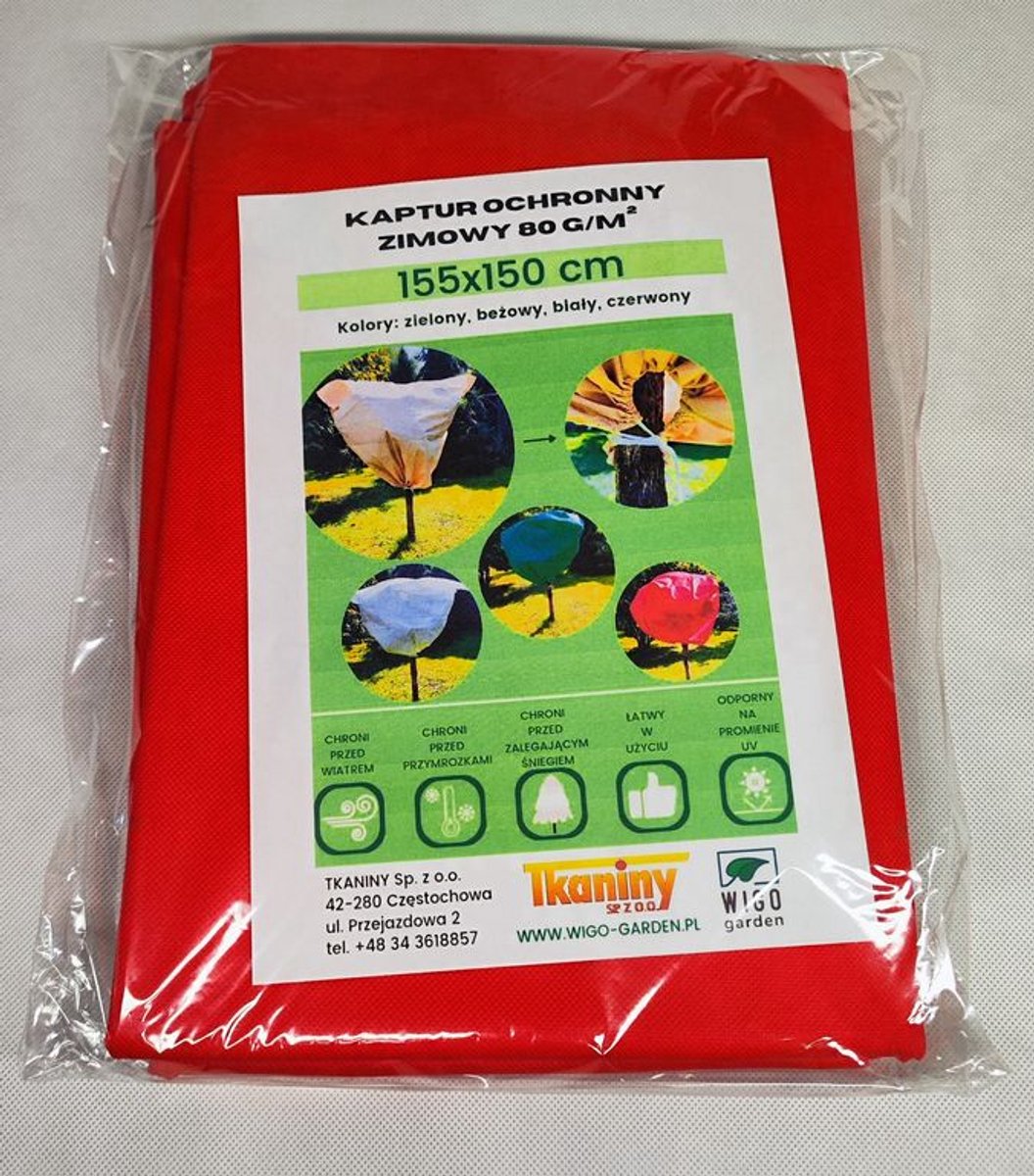 Wigo-Garden - Agro-worek Serie - Zimowy Kaptur Ochronny - Rood - 155x150cm