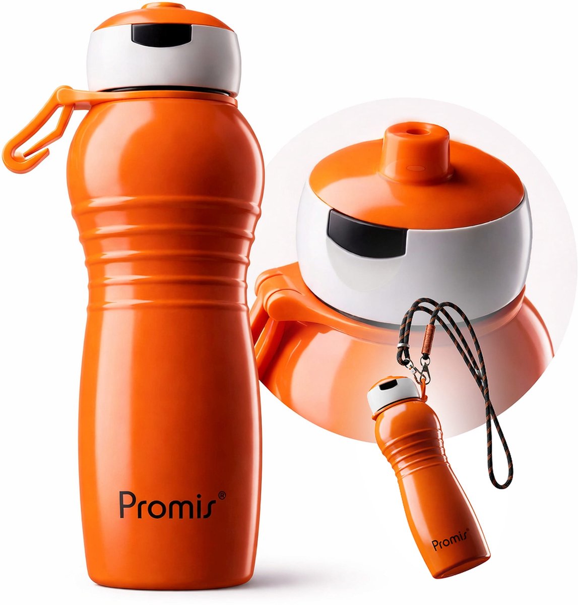 Promis TMB-07A Serie - Stalen Bidon - 0,7 Liter - Automatische Dop - Zwart