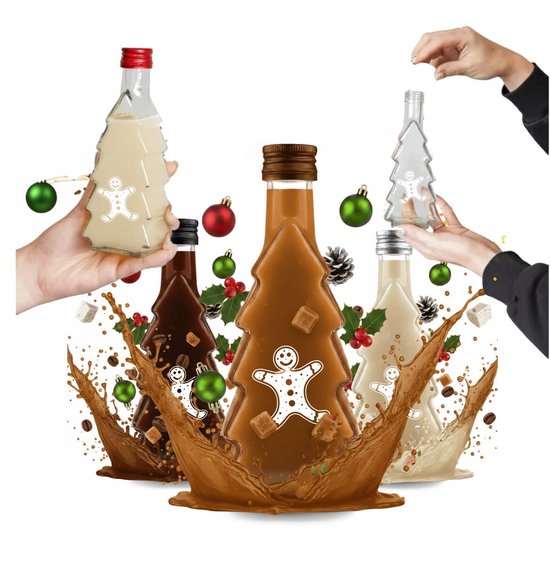 Bimberek - Butel - Kerstboomvorm - 250ml - Met Opdruk - Voor Likeuren van Bimberek — afbeelding 4