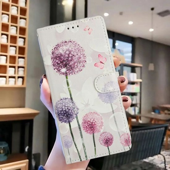 Hoesje Geschikt voor Samsung Galaxy A37 | Portemonnee Book Case | Beschermhoes | Magneet Sluiting | Paardenbloem
