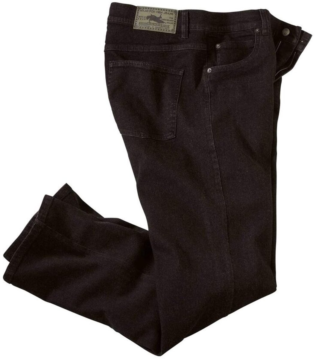 ATLAS FOR MEN - Zwarte regular stretchjeans - Heren - Verkrijgbaar in grote maten - W28