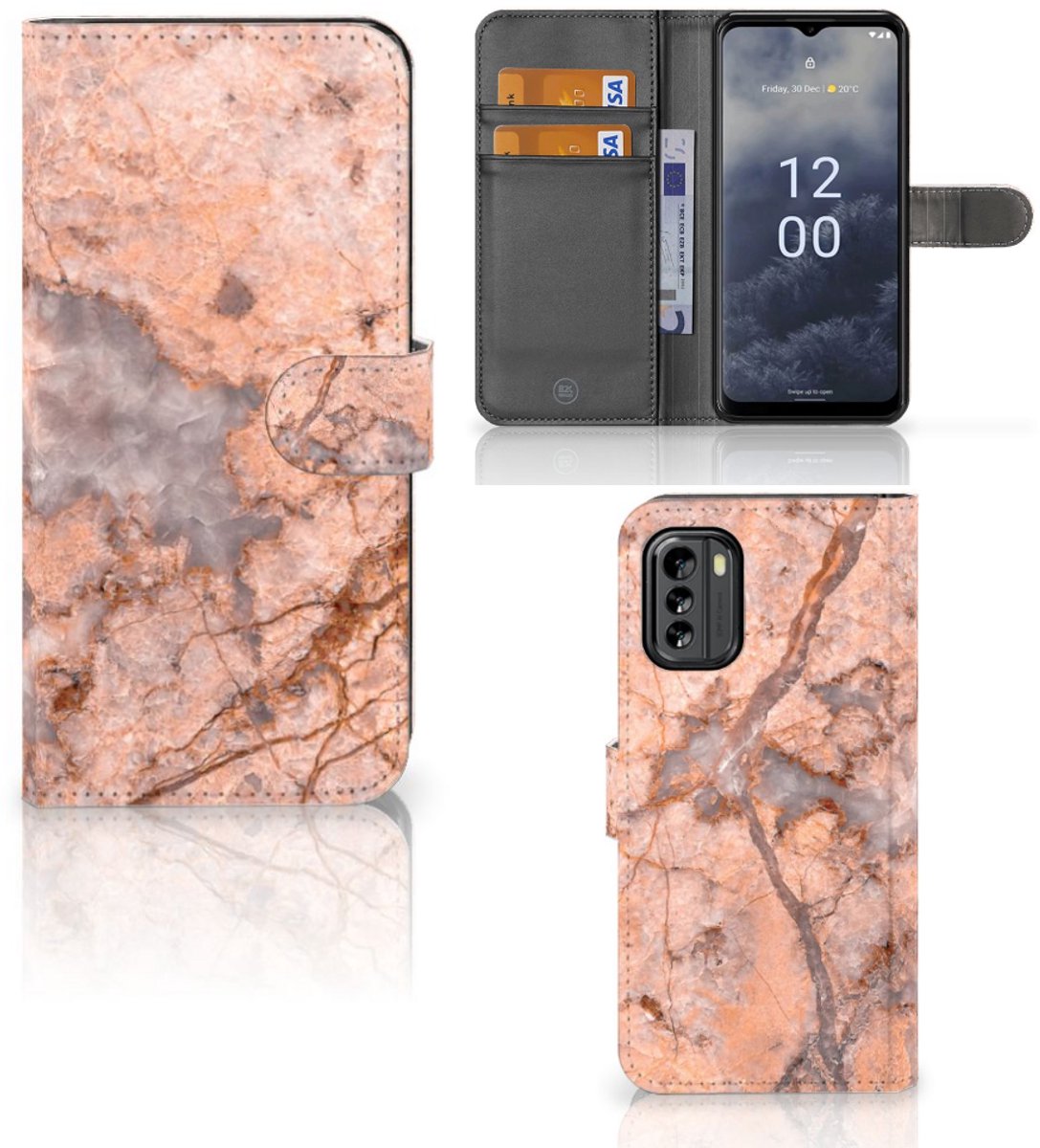 Nokia G60 Bookcase Marmer Oranje