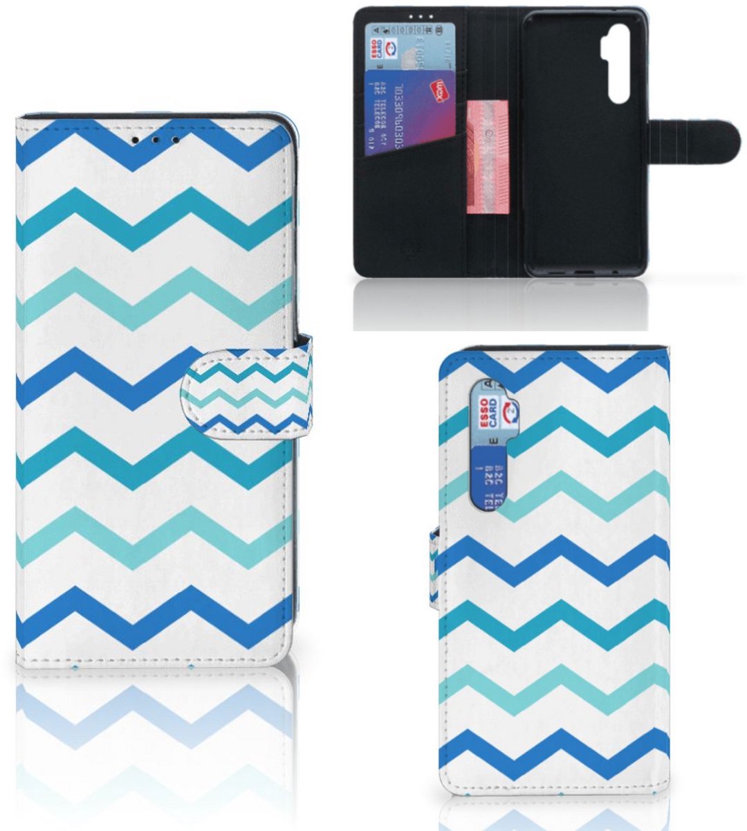 Xiaomi Mi Note 10 Lite Telefoon Hoesje Zigzag Blauw