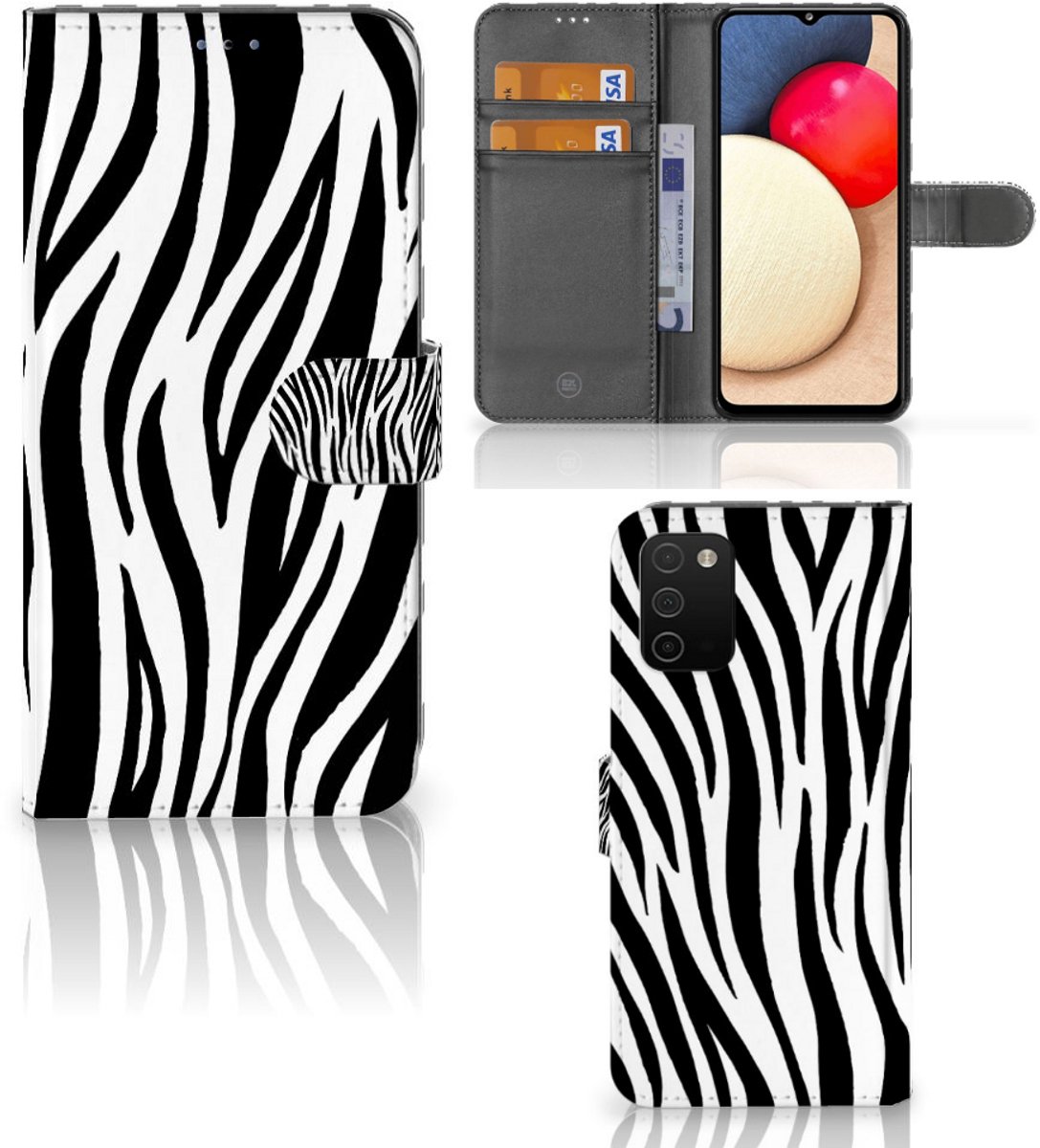 Samsung Galaxy A03s Telefoonhoesje met Pasjes Zebra