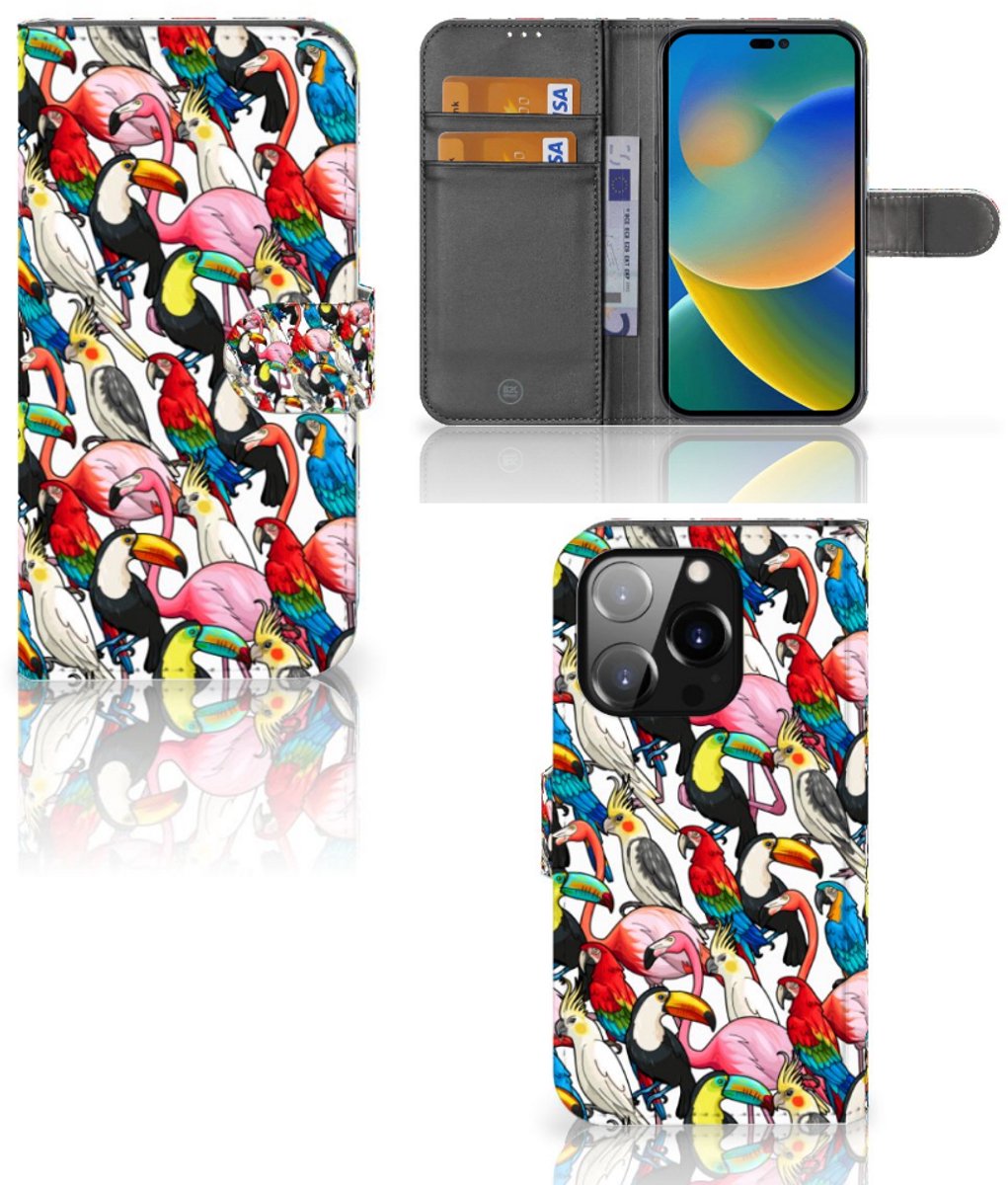 iPhone 14 Pro Telefoonhoesje met Pasjes Birds