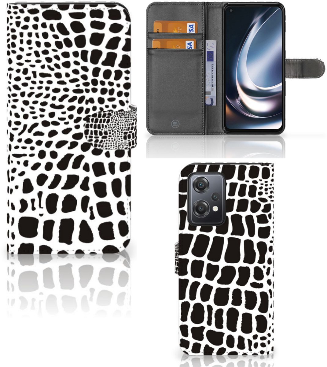 OnePlus Nord CE 2 Lite Telefoonhoesje met Pasjes Slangenprint