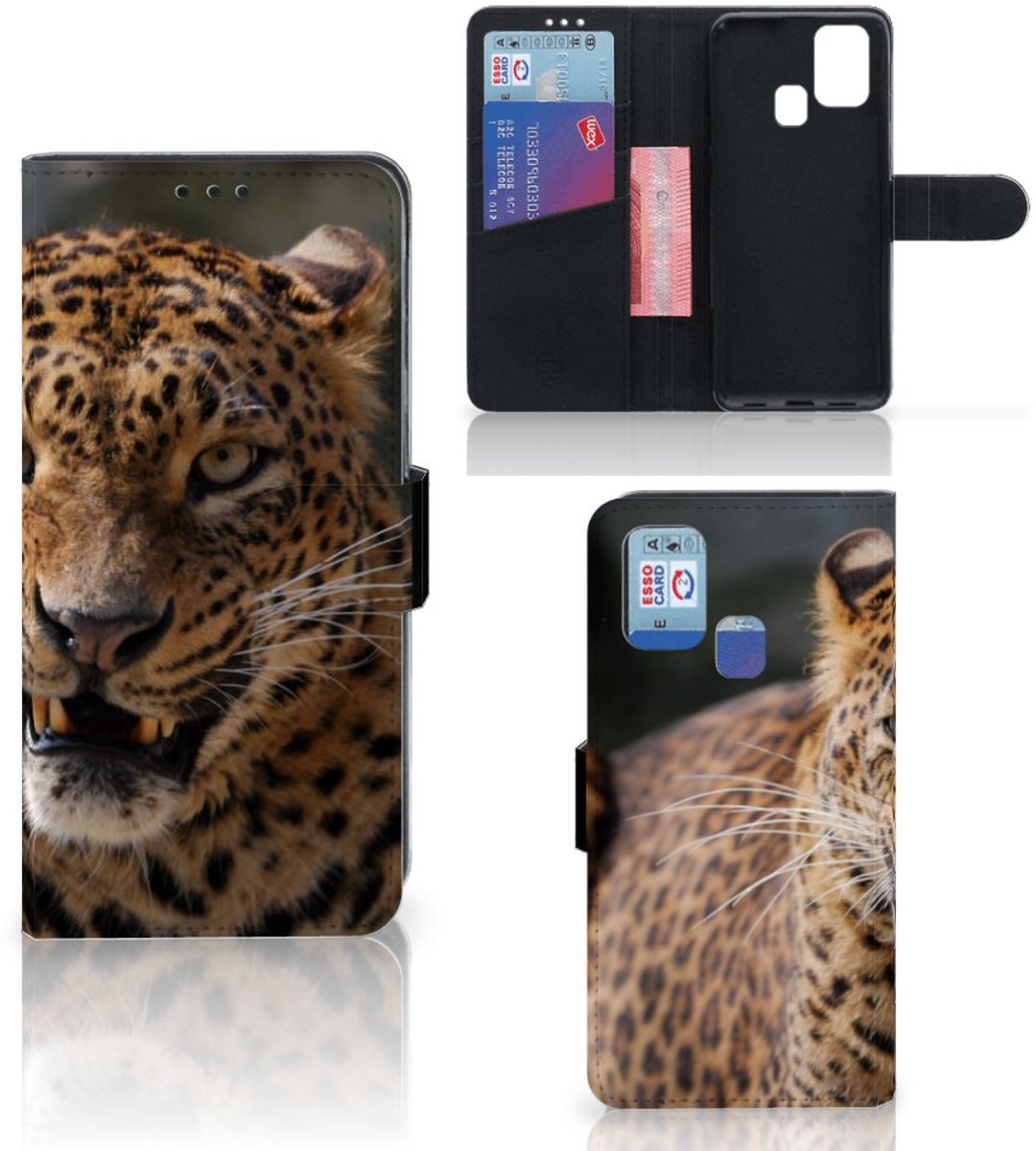 Samsung Galaxy M31 Telefoonhoesje met Pasjes Luipaard