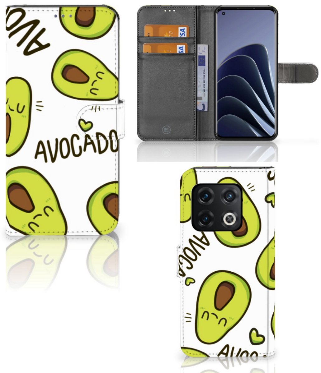Book Case voor OnePlus 10 Pro Leuk Hoesje Avocado Singing