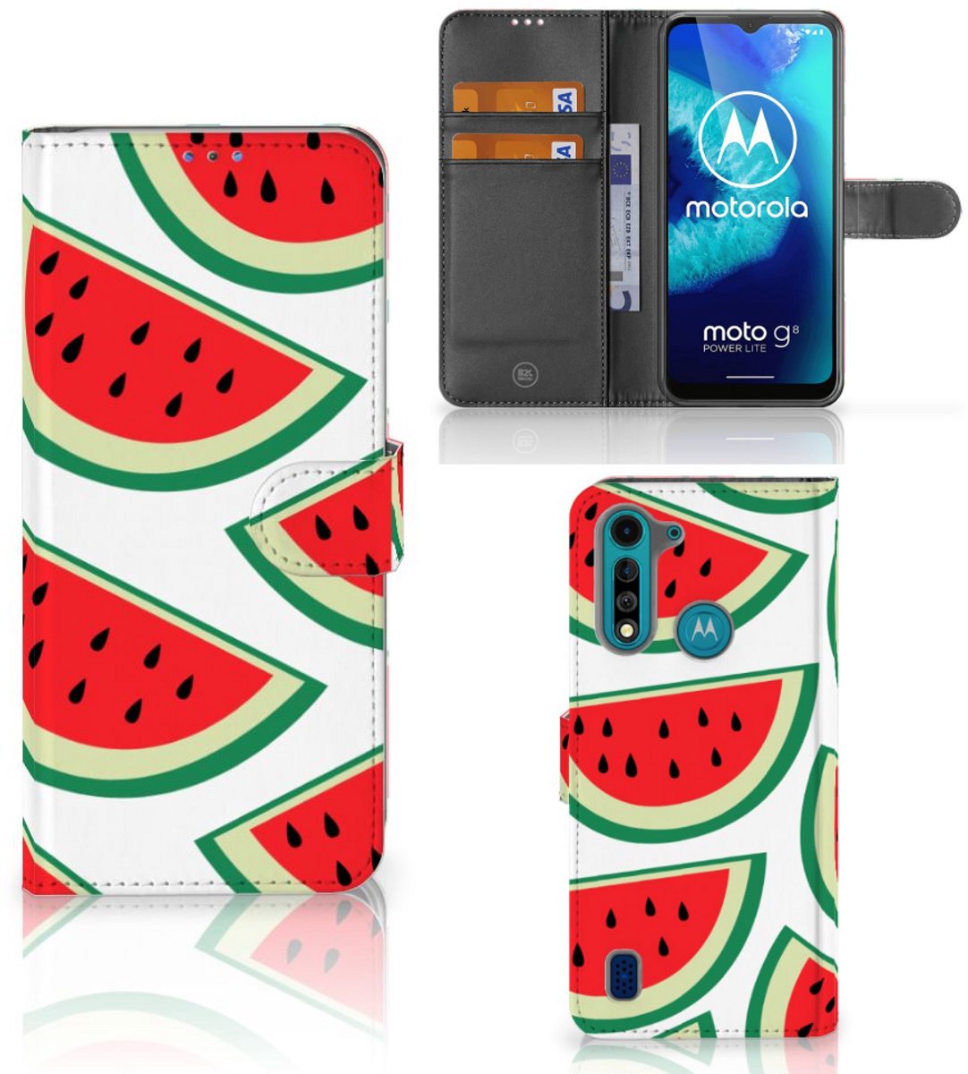 Motorola G8 Power Lite Book Cover Watermelons
