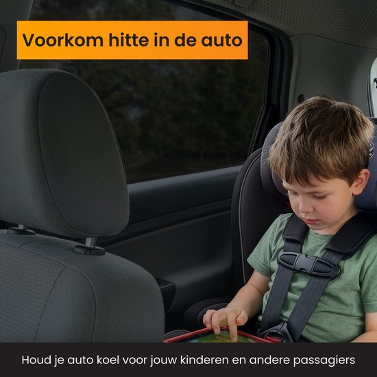 R2B Pare-soleil Voiture Vitre Latérale – Lot Universel de 2 – Protection UV pour Enfant & Bébé – Protection Solaire Extra Sombre – Noir – Accessoires Auto