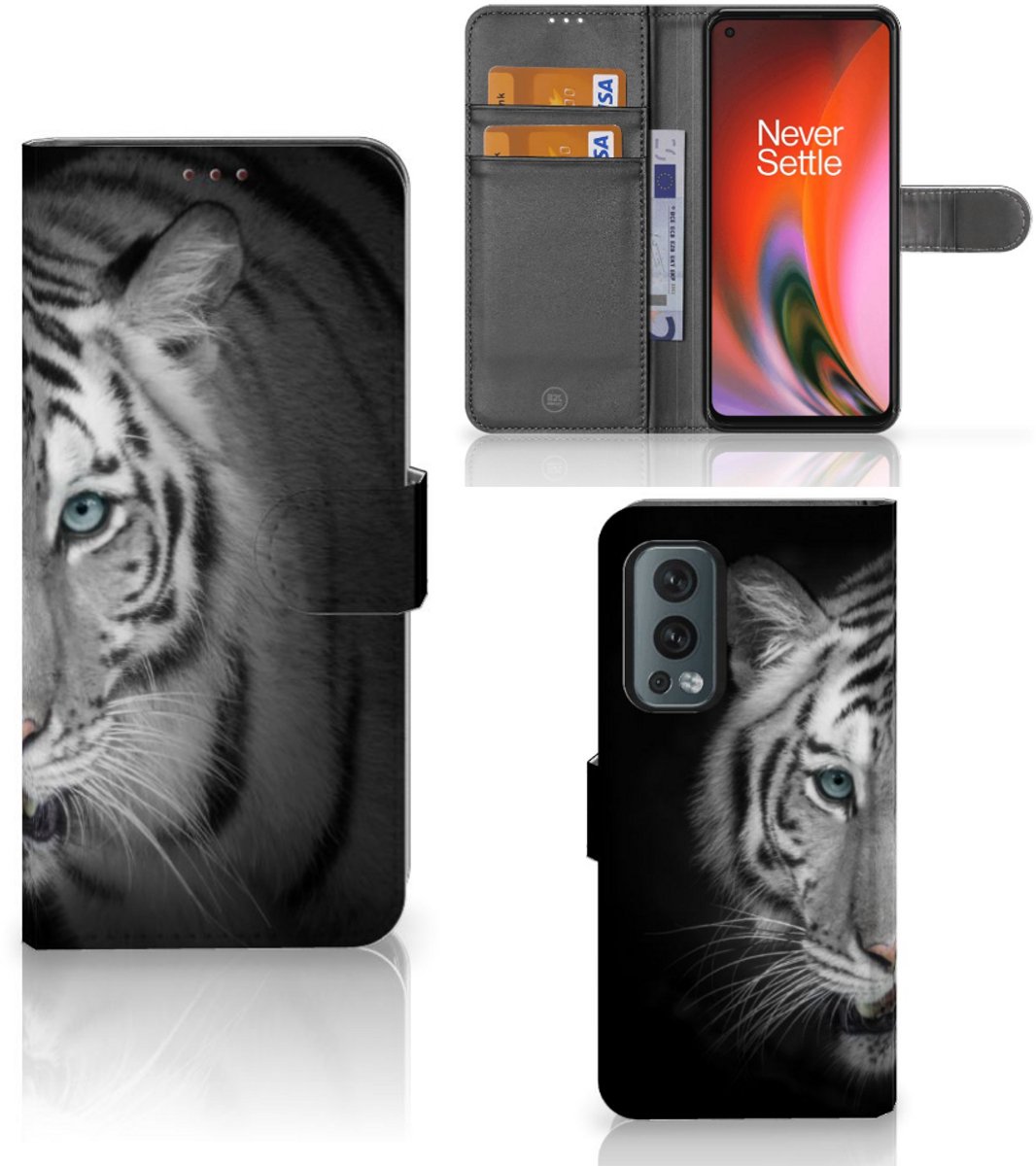 OnePlus Nord 2 5G Telefoonhoesje met Pasjes Tijger