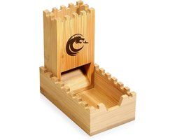 DNDND Bamboe dobbelstenen toren, opvouwbare dobbelstenen toren DND dobbelstenen rollende toren voor kerkers en draken D & D tafelblad spel en RPG games (schedel)