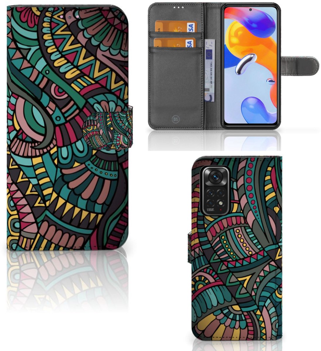 Book Case voor Xiaomi Redmi Note 11 Pro 5G/4G Telefoon Hoesje Aztec