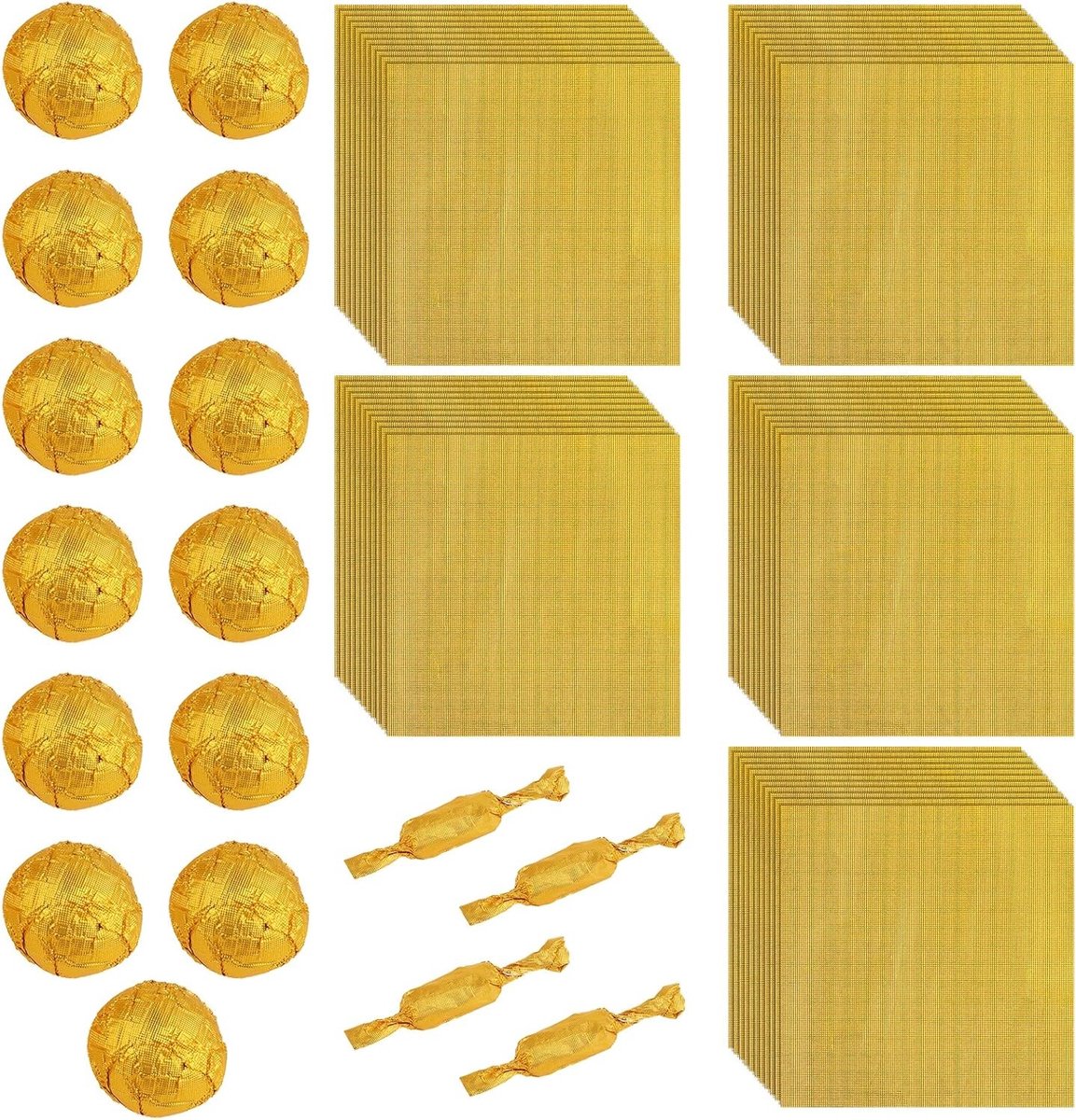 Gouden Folie Chocolade Candy Wrappers - 300 Stuks, 3x3 Inch Vierkante Aluminium Folie Verpakking voor DIY Snoepjes en Traktaties