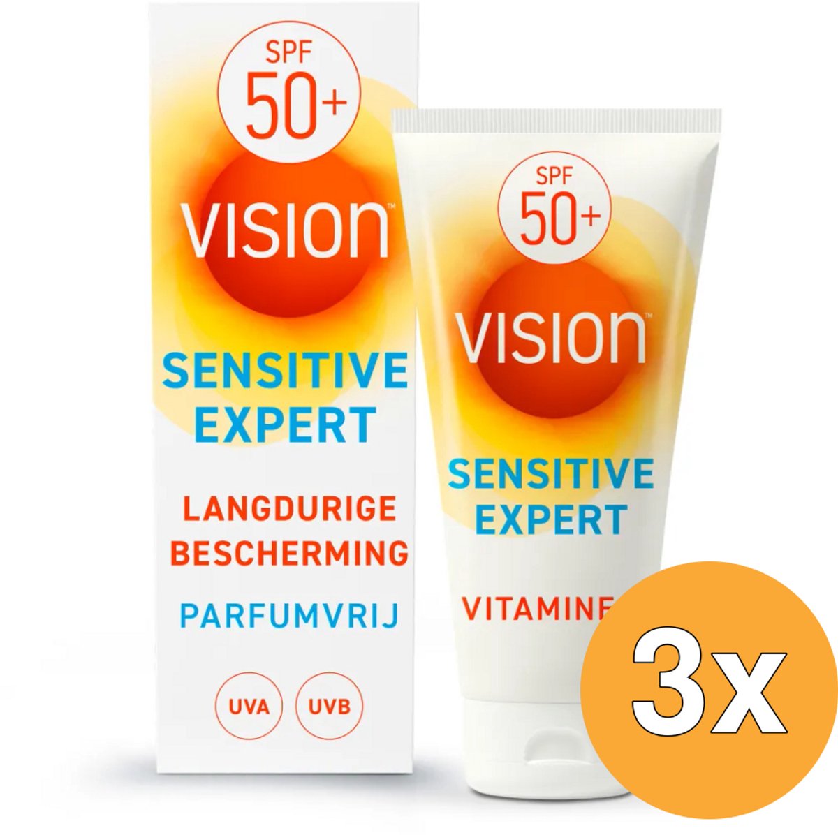 3x Vision Sensitive++ Expert SPF50+ (180 ml)