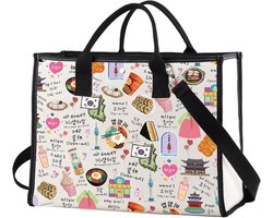 Koreaanse Tote Bag - Schoudertas Seoul - Reizen Zuid-Korea - K-Drama K-Pop Fan - 37 x 32 x 30 cm