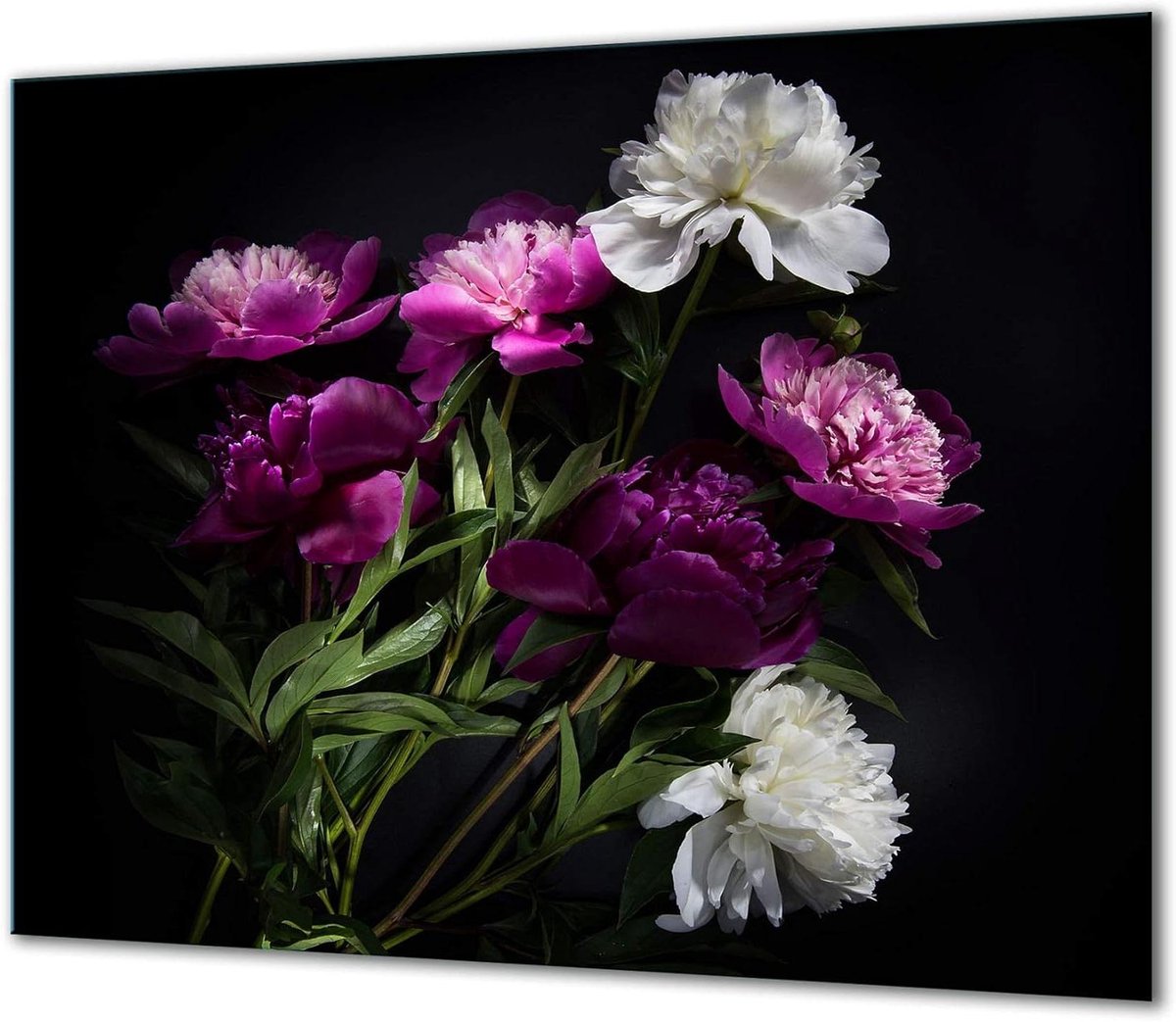 Afdekplaat voor fornuis - Glasplaat kookplaat - Keukenbescherming en decoratie - 1-delig gehard glas - 60 x 52 cm