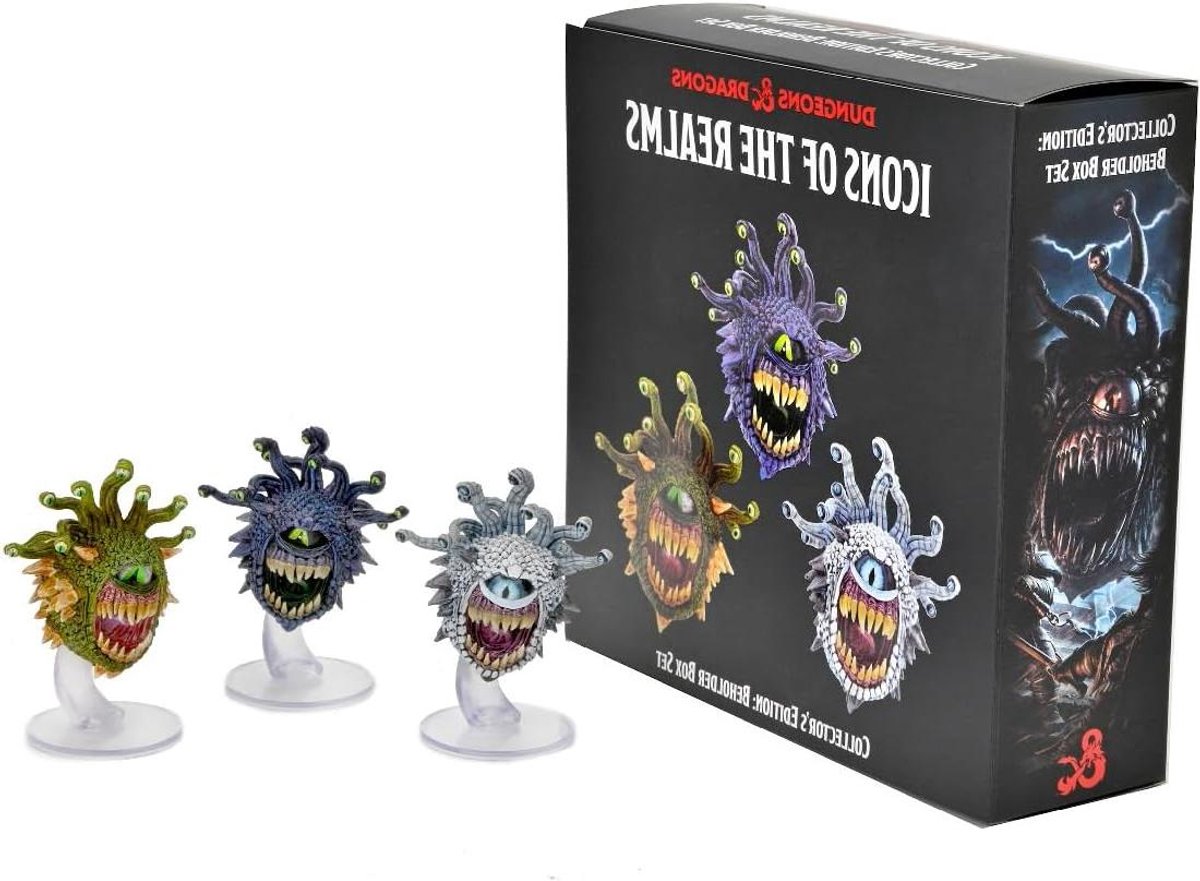 Beholder Miniaturen Set - D&D Miniatuur - Tafelspel Figuren - Voorgelakt Trio - Small - Zwart