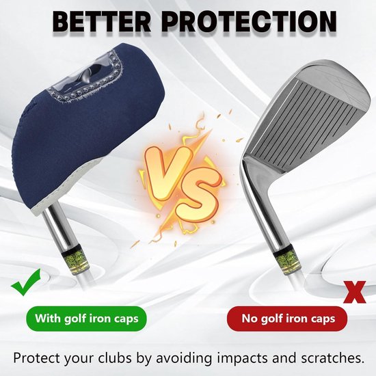 Golf Headcovers - Clubhoezen Putter - Golfclubs Beschermen - Transparant Venster - 10 stuks - Marineblauw van GOLF — afbeelding 5