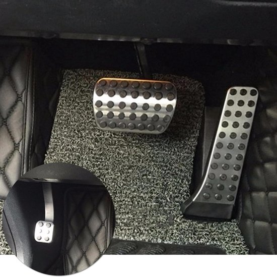 Auto Pedaal Set - Vervangende Pedalen - Verbeterde Rijcontrole - Antislip Rubber - 3 Delig - Zwart Zilver — afbeelding 3