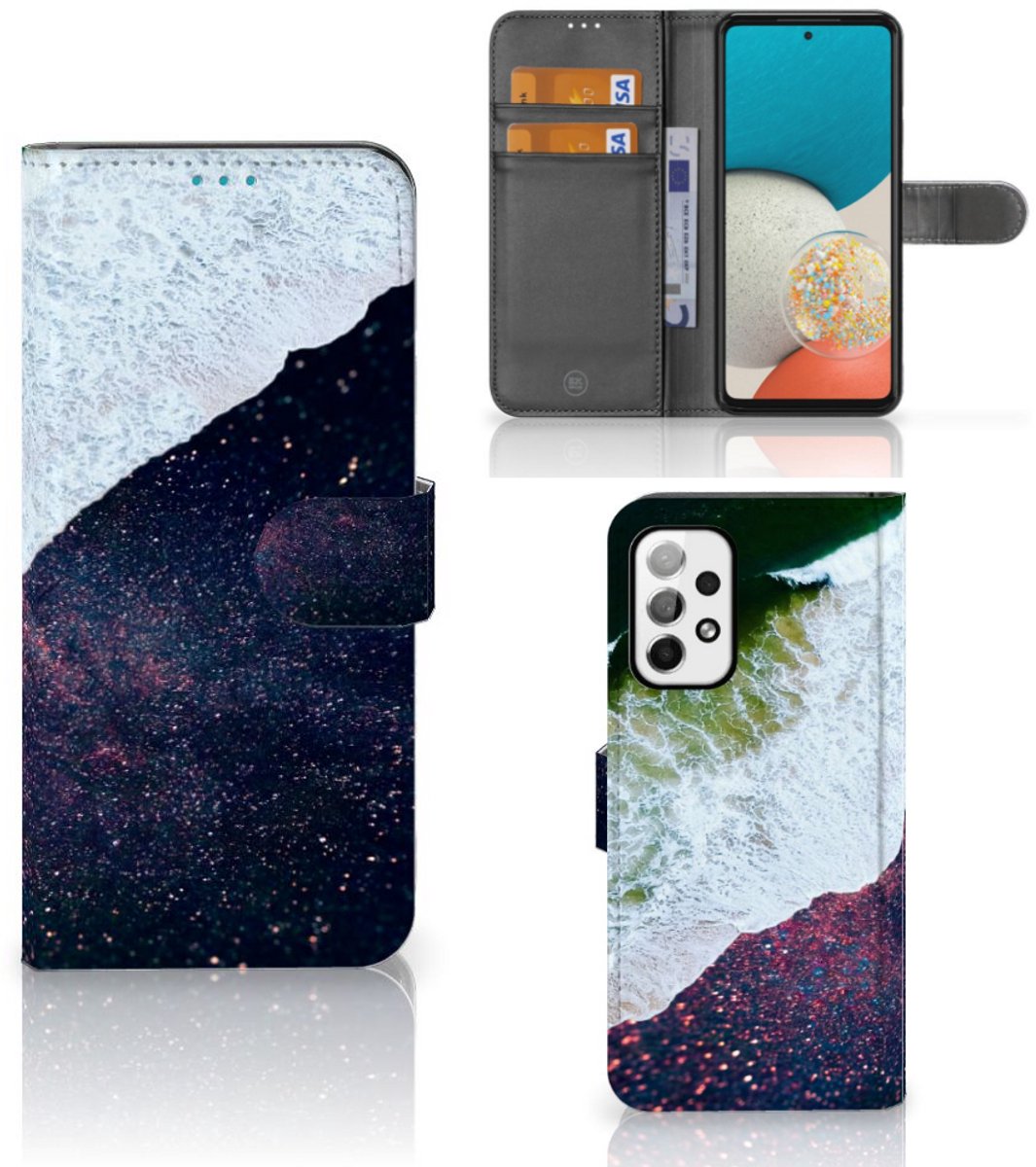 Boekhoesje voor Samsung Galaxy A73 5G Book Case Sea in Space