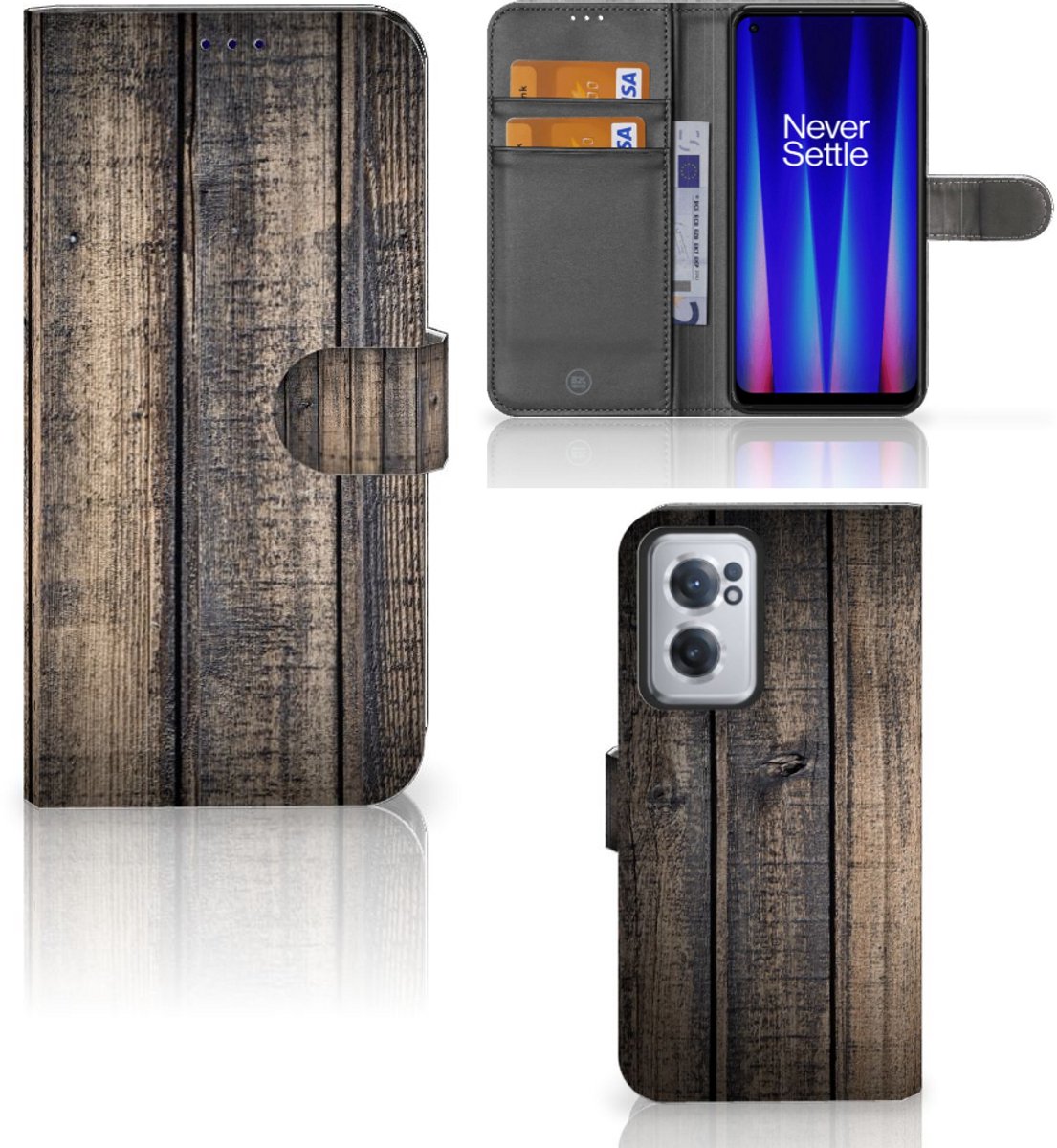 OnePlus Nord CE 2 Book Style Case Steigerhout