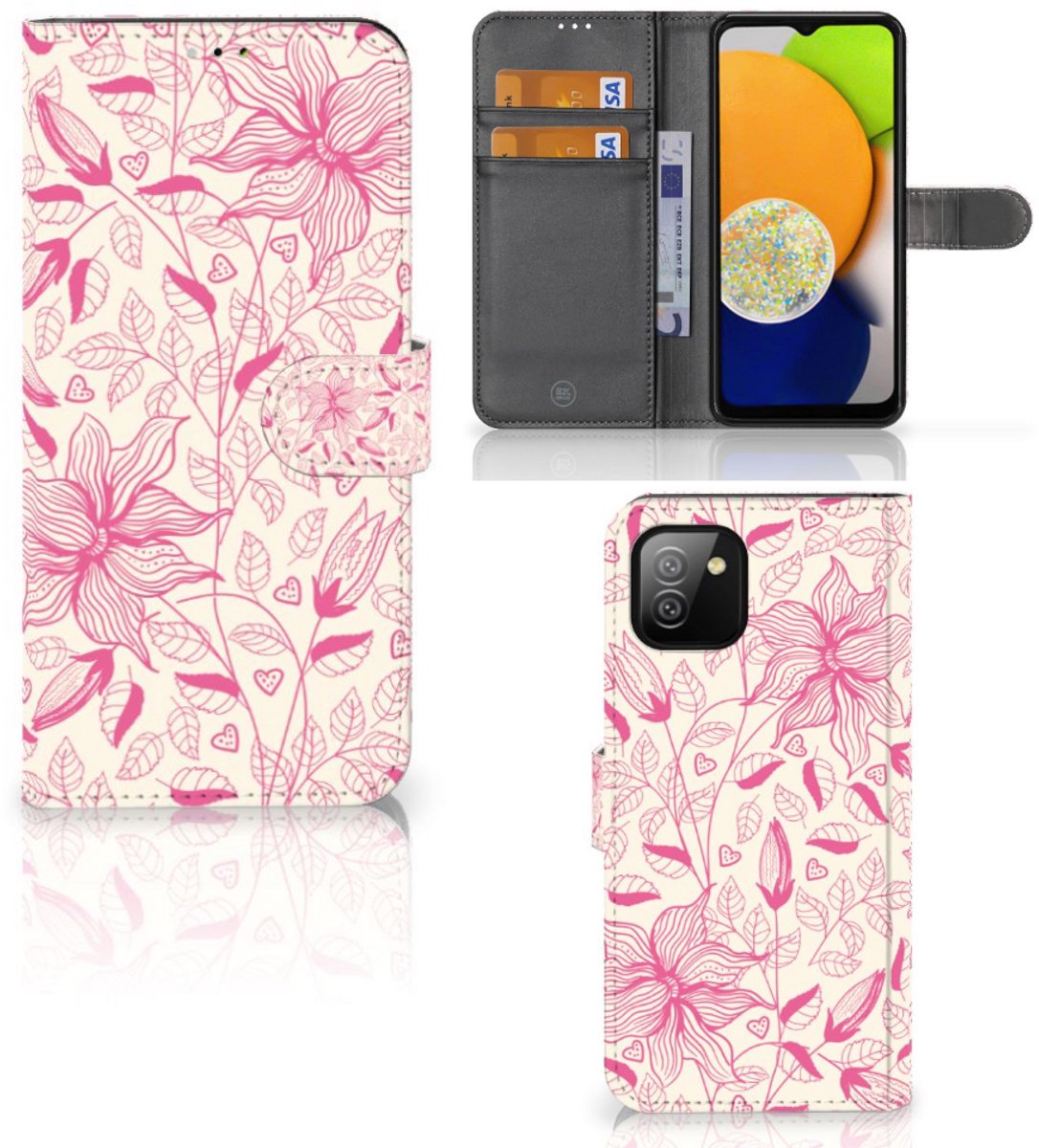 Samsung Galaxy A03 Hoesje Pink Flowers