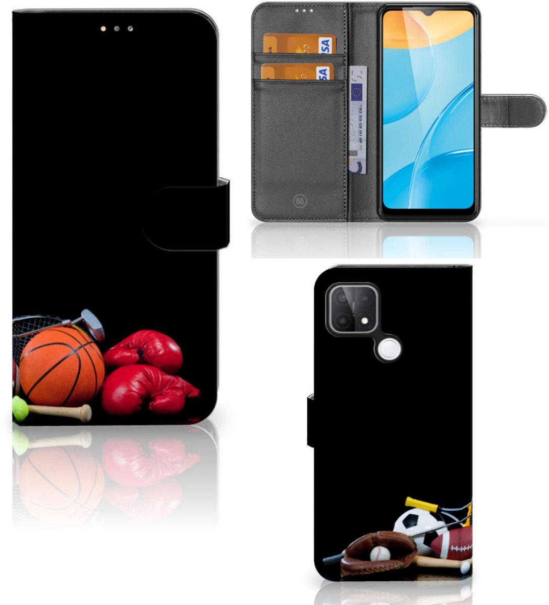 OPPO A15 Wallet Case met Pasjes Sports