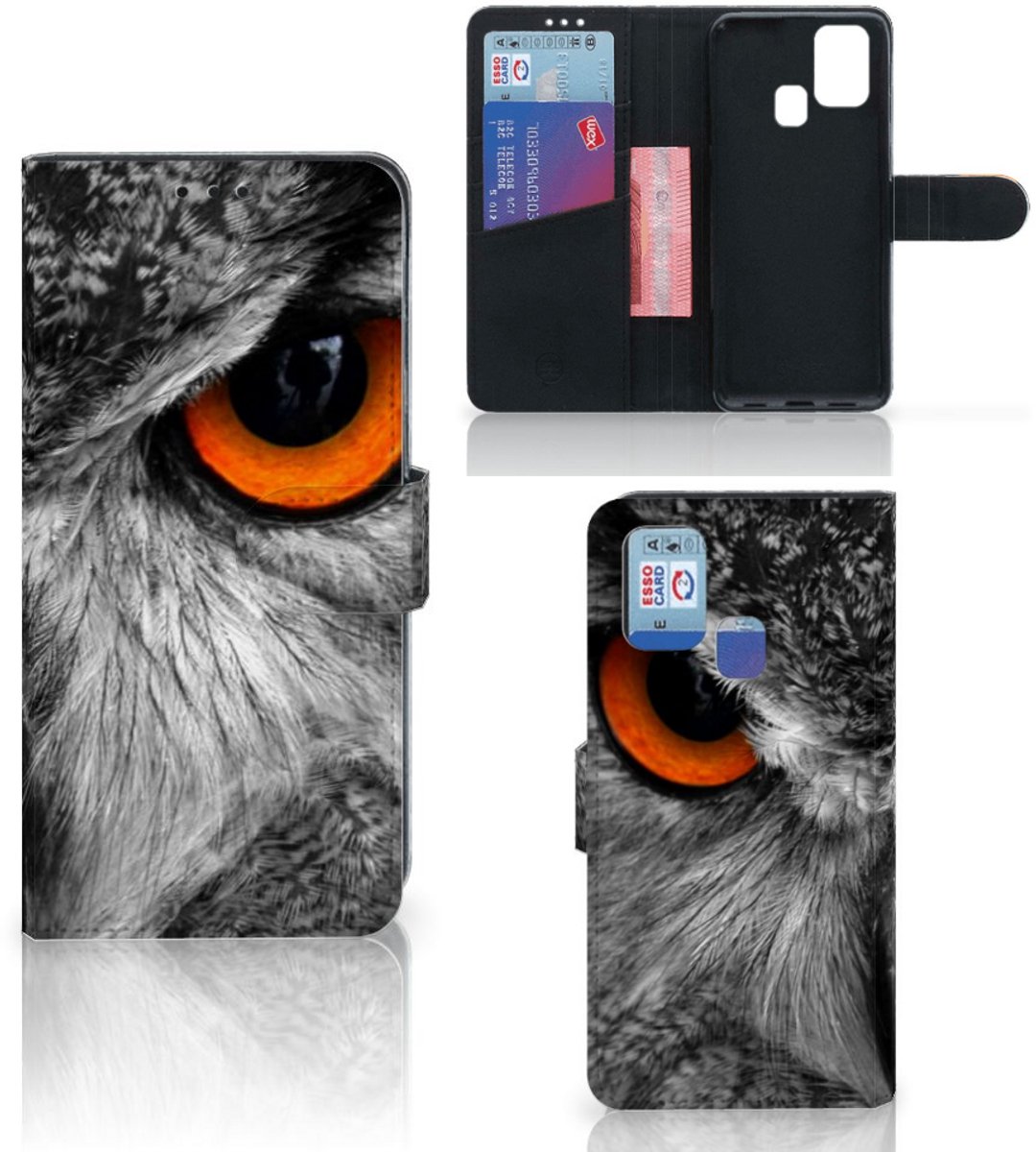 Samsung Galaxy M31 Telefoonhoesje met Pasjes Uil