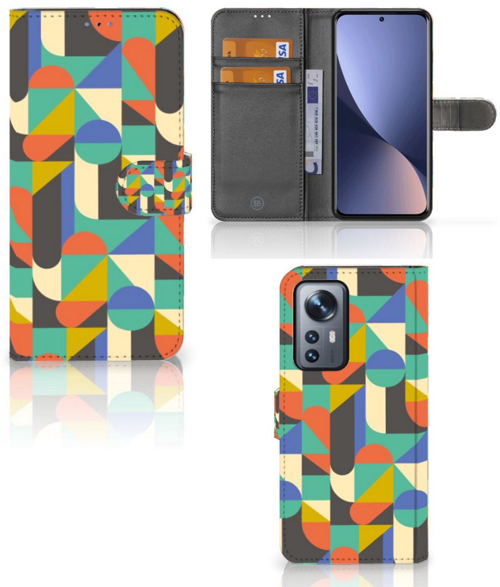 Boekhoesje voor Xiaomi 12 Pro Telefoon Hoesje Funky Retro