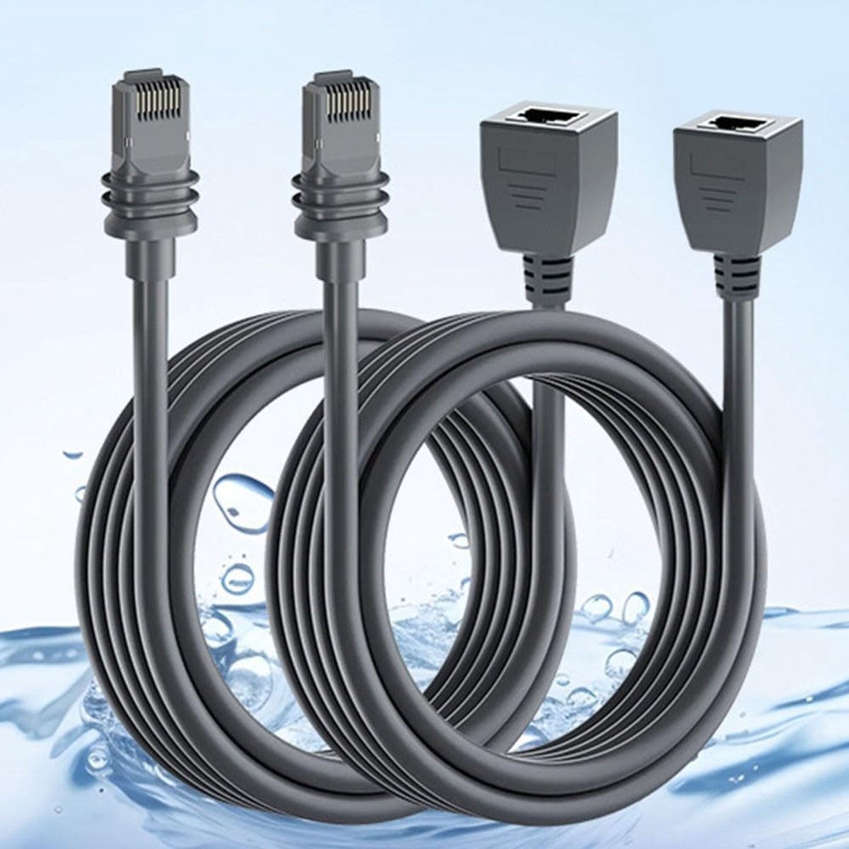 Ethernet Adapter - Internet Kabel Verlenging - Stabiel Signaal - Dubbel Afgeschermd Ontvangst - 02 Meter - Grijs