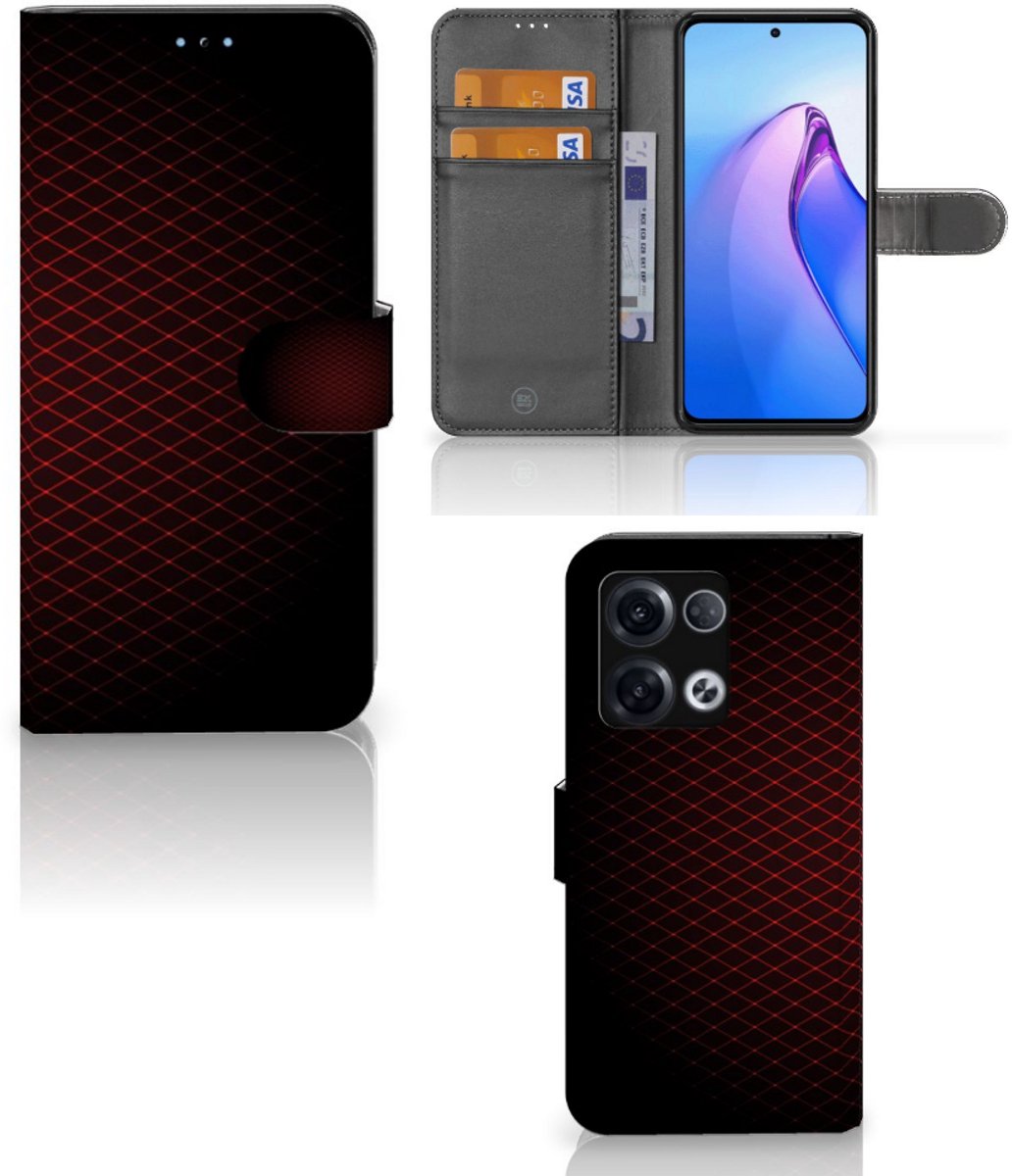 OPPO Reno8 Pro Telefoon Hoesje Geruit Rood