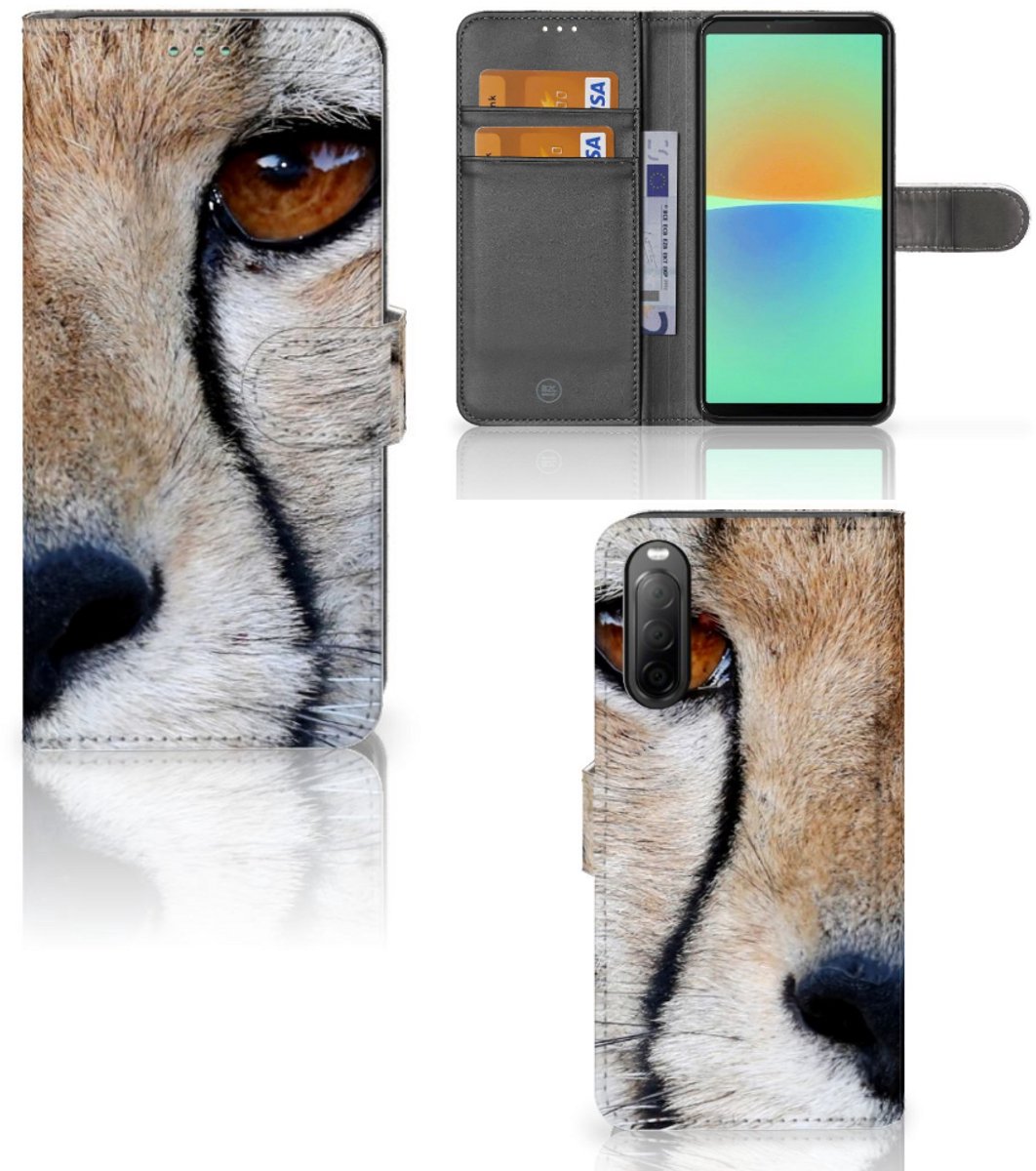 Sony Xperia 10 IV Telefoonhoesje met Pasjes Cheetah