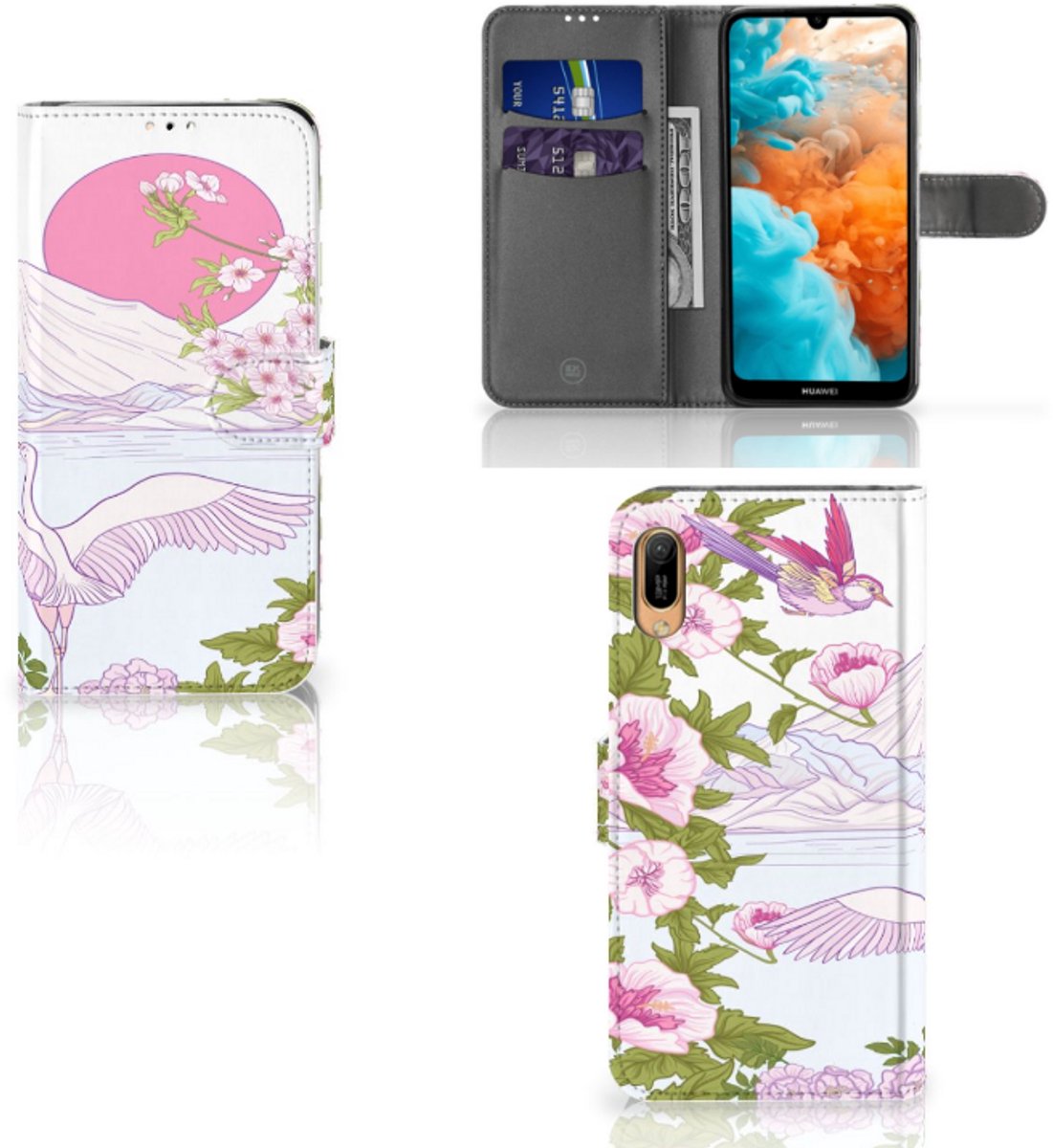 Huawei Y6 (2019) Telefoonhoesje met Pasjes Bird Standing