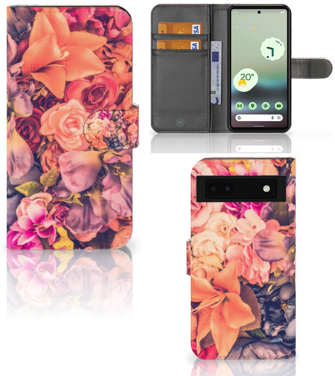 Google Pixel 6A Hoesje Bosje Bloemen