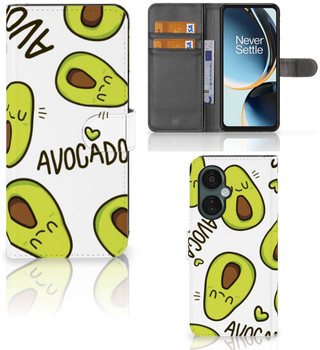 Book Case voor OnePlus Nord CE 3 Lite Leuk Hoesje Avocado Singing