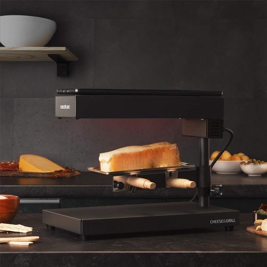 Raclette Grill - Kaas Smelter - Gezellig Tafelen - Dubbele Functie - 38.5 x 15.5 x 27.5 cm - Zwart — afbeelding 5