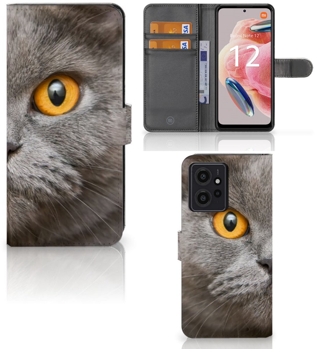 Telefoonhoesje met Pasjes Xiaomi Redmi Note 12 4G Britse Korthaar