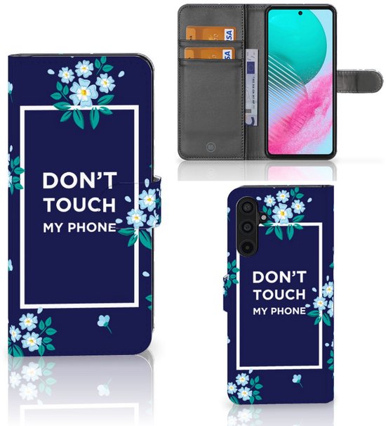 Coque Téléphone Samsung Galaxy M54 Coque avec pour Fleurs Bleues Do Not Touch My Phone