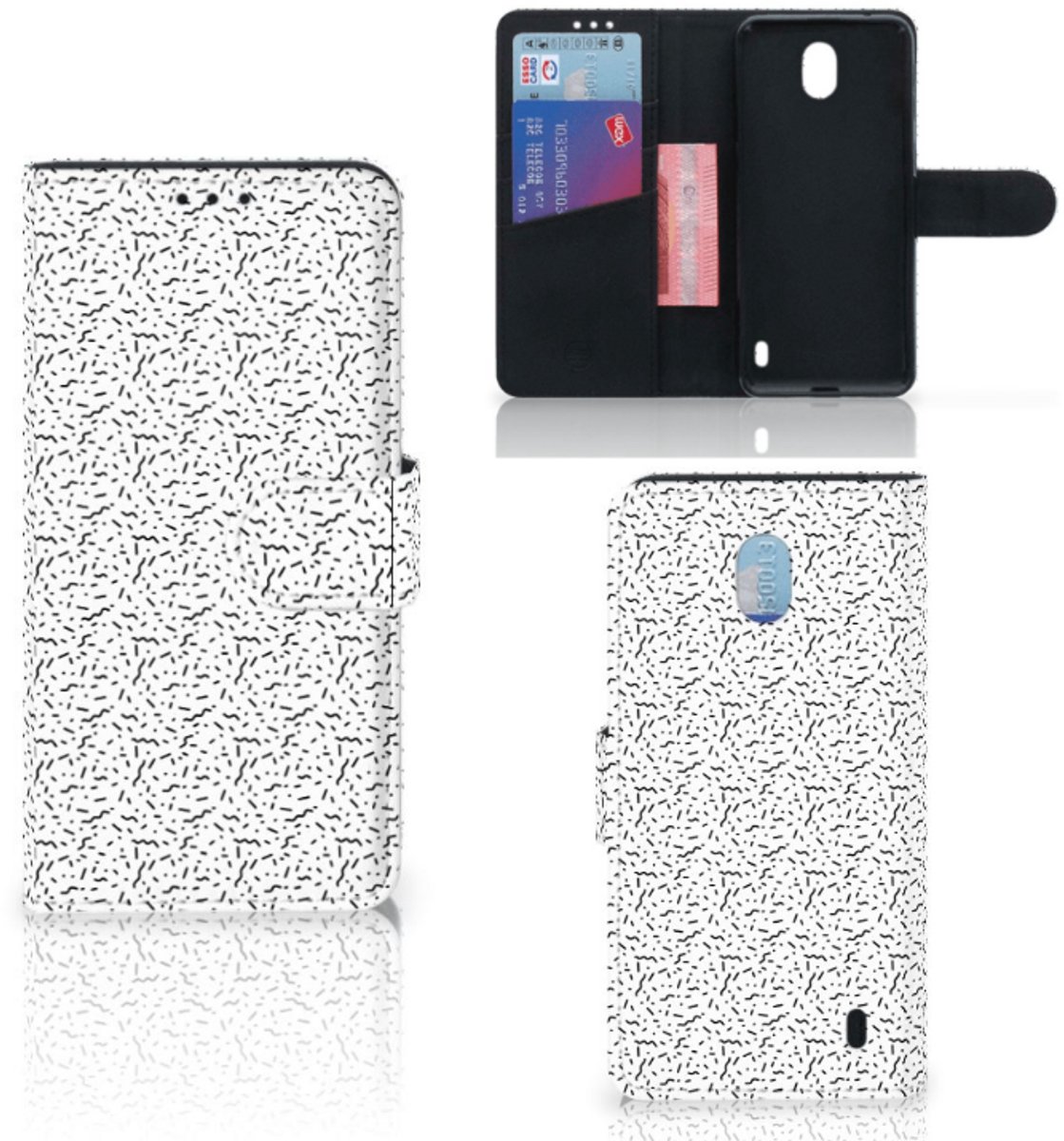 Nokia 1 Plus Telefoon Hoesje Stripes Dots