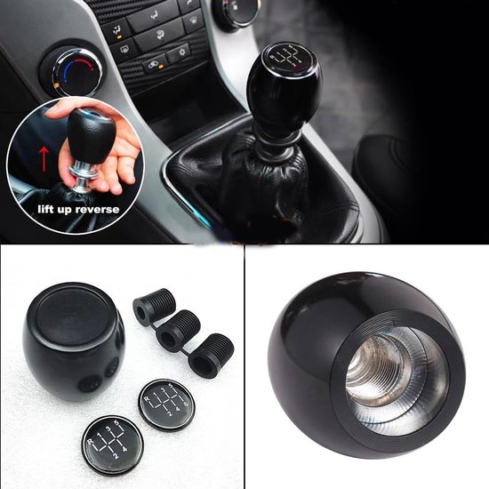 Versnellingsknop Auto - Schakelknop Handmatig - Auto Interieur Upgraden - Unieke Buitenaardse Vorm - 3 Adapters - Zwart — afbeelding 4