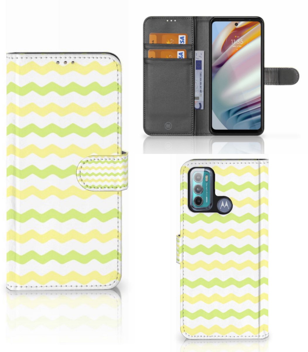 Motorola Moto G60 Telefoon Hoesje Waves Yellow