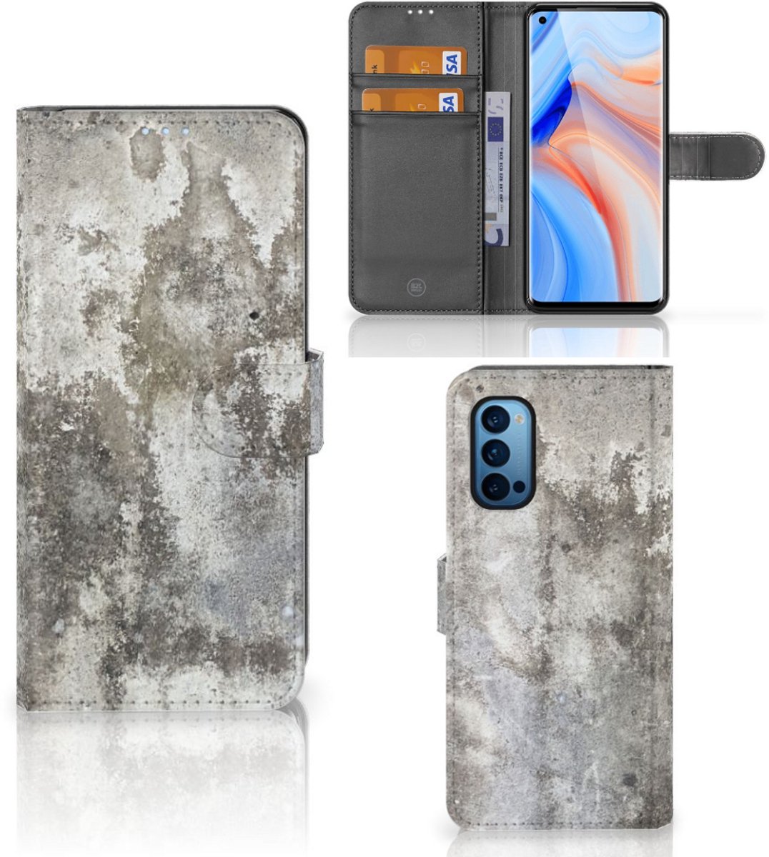OPPO Reno 4 Pro 5G Bookcase Beton Print