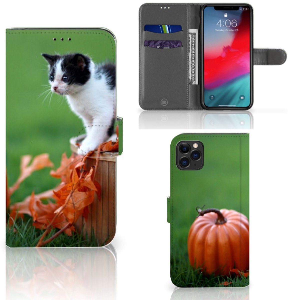 Apple iPhone 11 Pro Max Telefoonhoesje met Pasjes Kitten