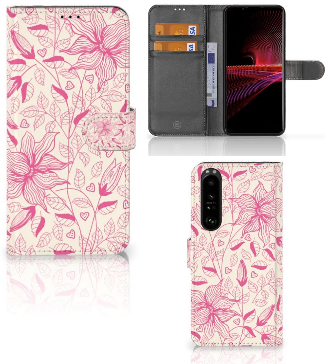 Sony Xperia 1 III Hoesje Pink Flowers