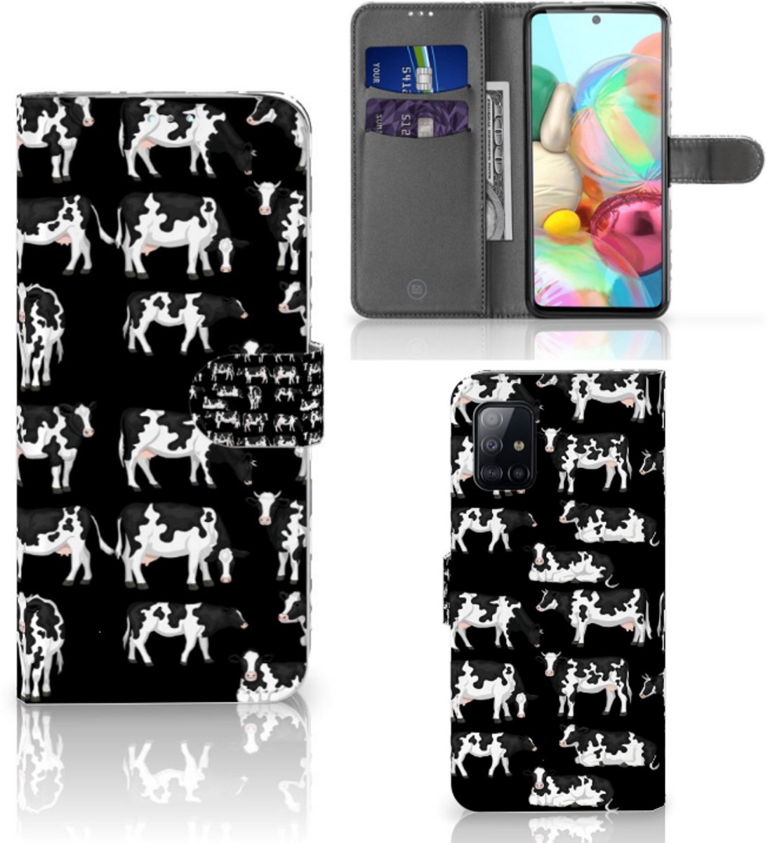 Samsung Galaxy A71 Telefoonhoesje met Pasjes Koetjes