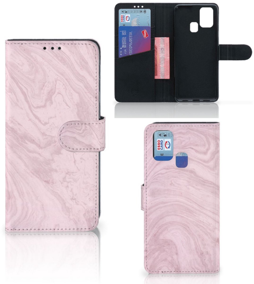Samsung Galaxy M31 Bookcase Marble Pink - Origineel Cadeau Vriendin